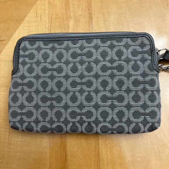Coach Grey on Grey Wristlet - Picture 3 of 11